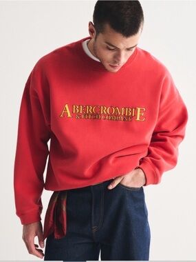 Abercrombie and Fitch Logo Crew Sweatshirt